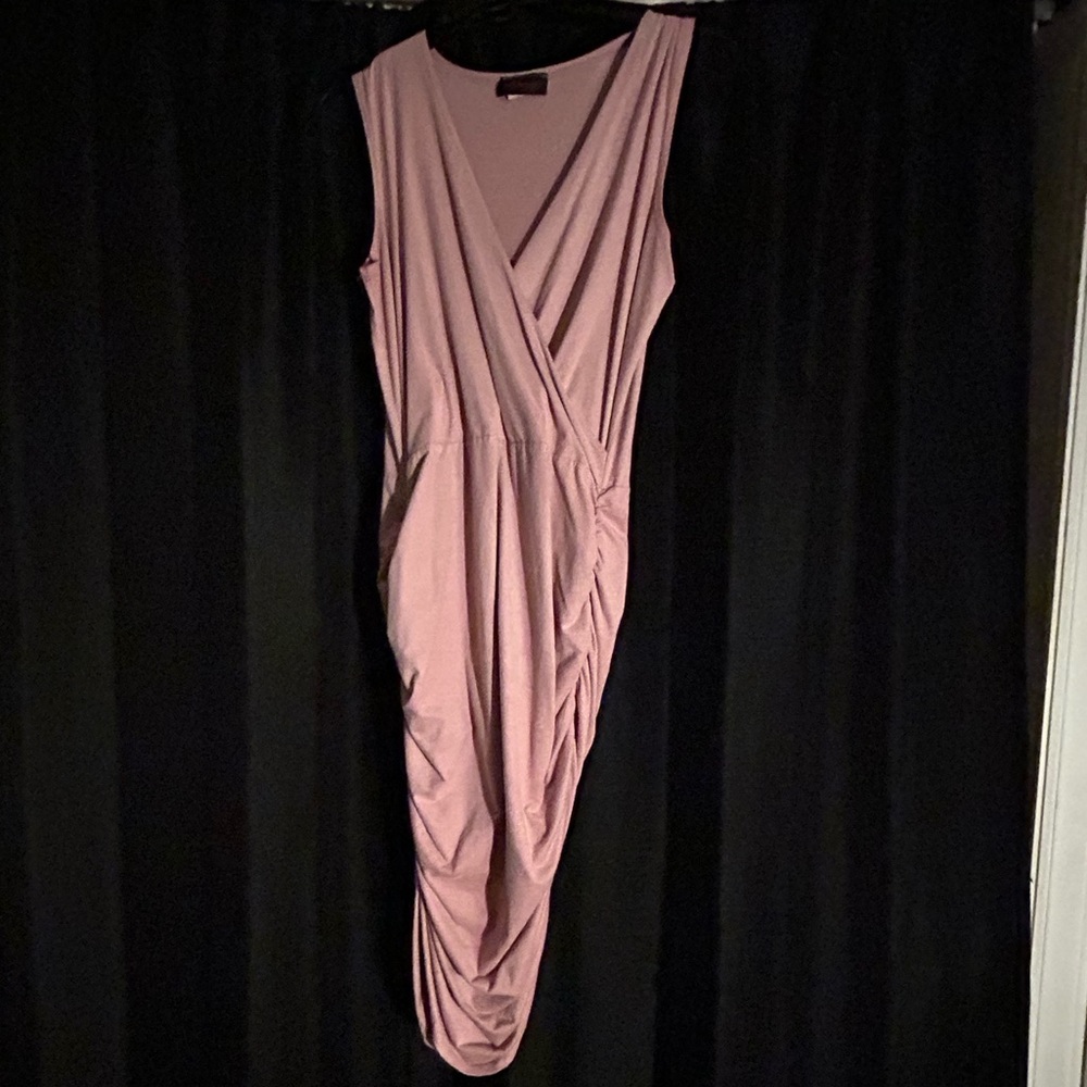 Elegant Pink Suede Dress